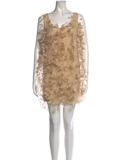 Pre-owned Max Mara Scoop Neck Mini Dress In Neutral