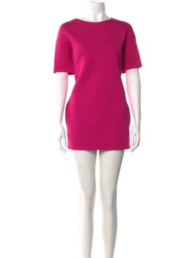 Pre-owned Max Mara Scoop Neck Mini Dress In Pink