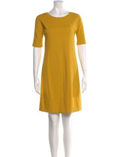 Pre-owned Max Mara Scoop Neck Mini Dress In Yellow