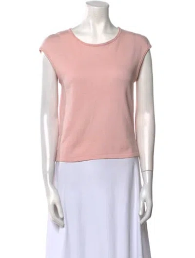 Pre-owned Max Mara Scoop Neck Short Sleeve Top In Pink