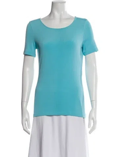 Pre-owned Max Mara Scoop Neck Short Sleeve T-shirt In Blue