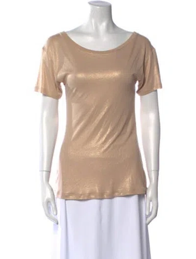 Pre-owned Max Mara Scoop Neck Short Sleeve T-shirt In Neutral