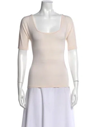 Pre-owned Max Mara Scoop Neck Short Sleeve T-shirt In Neutral