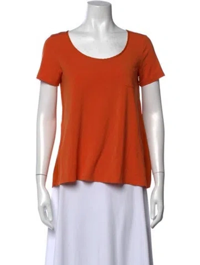 Pre-owned Max Mara Scoop Neck Short Sleeve T-shirt In Orange