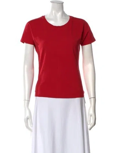 Pre-owned Max Mara Scoop Neck Short Sleeve T-shirt In Red