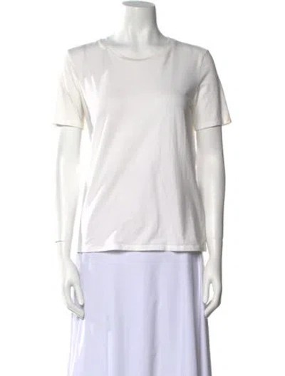 Pre-owned Max Mara Scoop Neck Short Sleeve T-shirt In White