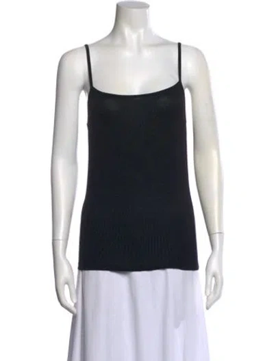 Pre-owned Max Mara Scoop Neck Sleeveless Top In Black