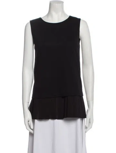 Pre-owned Max Mara Scoop Neck Sleeveless Top In Black
