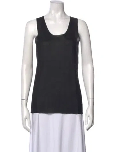 Pre-owned Max Mara Scoop Neck Sleeveless Top In Black