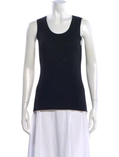 Pre-owned Max Mara Scoop Neck Sleeveless Top In Black