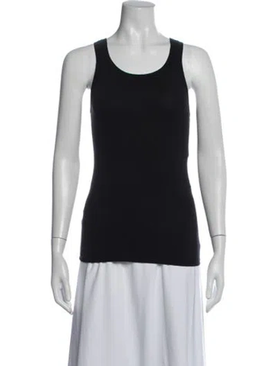 Pre-owned Max Mara Scoop Neck Sleeveless Top In Black/blue