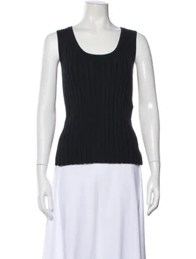 Pre-owned Max Mara Scoop Neck Sleeveless Top In Blue