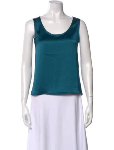 Pre-owned Max Mara Scoop Neck Sleeveless Top In Blue