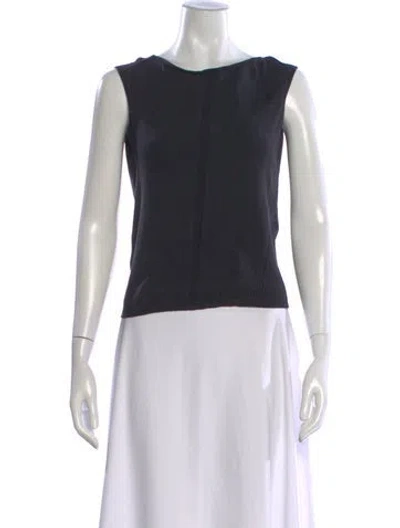 Pre-owned Max Mara Scoop Neck Sleeveless Top In Blue