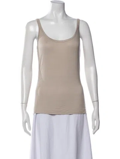 Pre-owned Max Mara Scoop Neck Sleeveless Top In Neutral