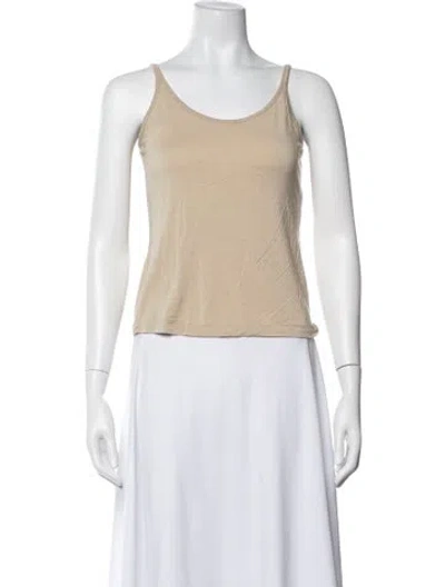 Pre-owned Max Mara Scoop Neck Sleeveless Top In Neutral