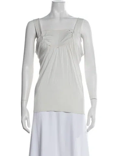 Pre-owned Max Mara Scoop Neck Sleeveless Top In Neutral