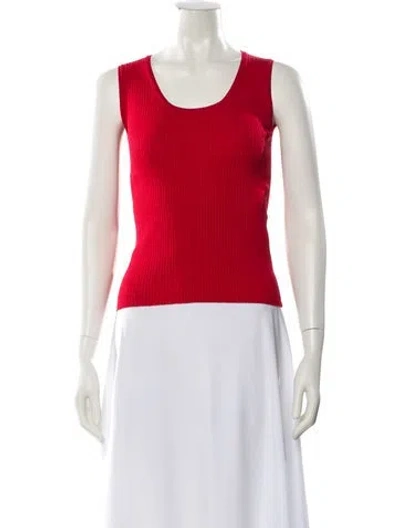 Pre-owned Max Mara Scoop Neck Sleeveless Top In Red