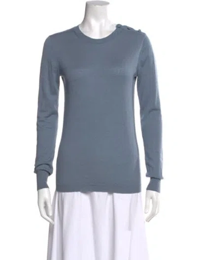 Pre-owned Max Mara Scoop Neck Sweater In Blue