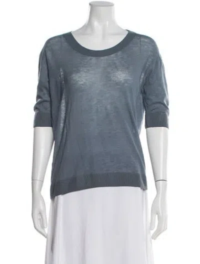 Pre-owned Max Mara Scoop Neck Sweater In Blue