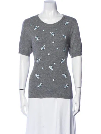 Pre-owned Max Mara Scoop Neck Sweater In Gray