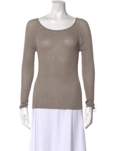 Pre-owned Max Mara Scoop Neck Sweater In Neutral