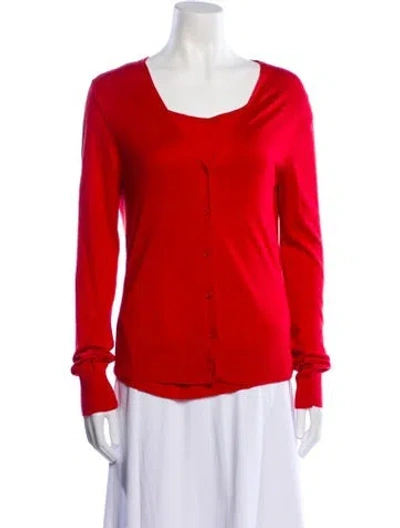 Pre-owned Max Mara Scoop Neck Sweater In Red