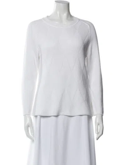 Pre-owned Max Mara Scoop Neck Sweater In White