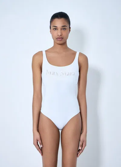 Max Mara Scoop Neck Swimsuit In White