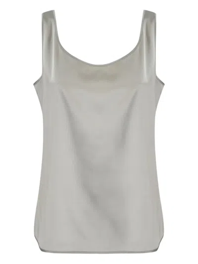 Max Mara Scoop-neck Top In Gray