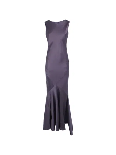 Max Mara Scoop-back Maxi Dress In Blue