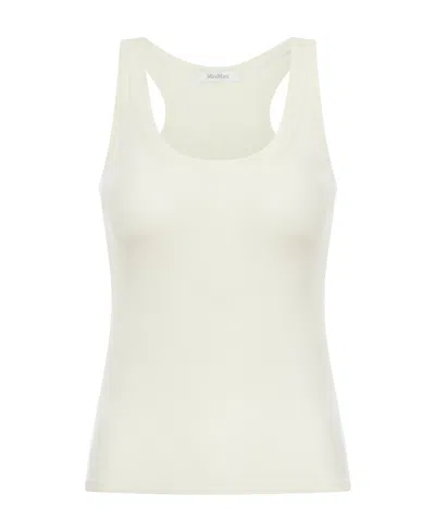 Max Mara Straight Hem Sleeveless Top In White
