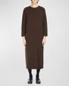 MAX MARA SCRIVIA RAGLAN-SLEEVE VIRGIN WOOL MIDI DRESS