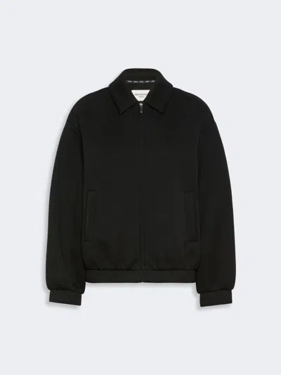 Max Mara Scuba Jersey Bomber Jacket In Black