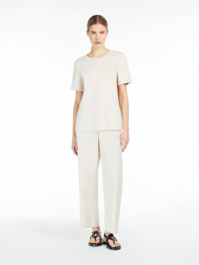Max Mara Scuba Jersey Logo T-shirt In Ivory