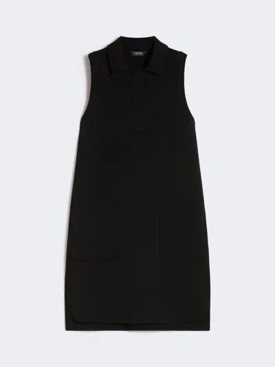 Max Mara Scuba Jersey Polo Dress In Black
