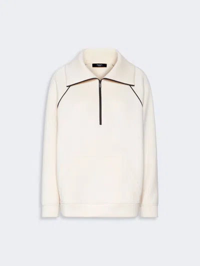 Max Mara Scuba Jersey Sweatshirt In White