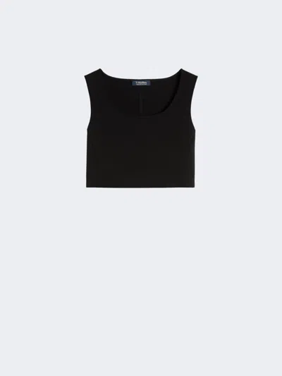 Max Mara Scuba Jersey Top In Black