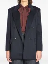 Max Mara Double-breasted Wool Jacket In Blue