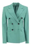 Max Mara Sea Green Cotton Blend Zirlo Blazer