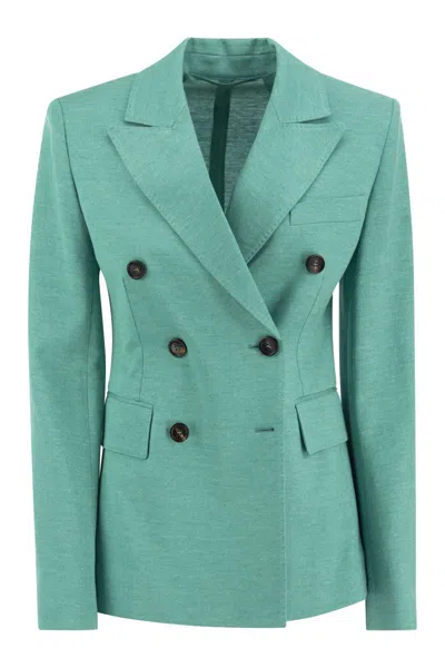 Max Mara Sea Green Cotton Blend Zirlo Blazer