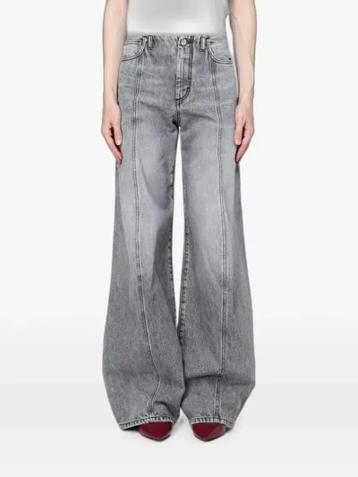 Max Mara Seam-detail Flared Jeans In Gray