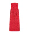 Max Mara Seersucker Corset Dress In Red