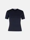 Max Mara 'segale' Black Viscose Blend T-shirt In Blue