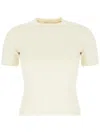 Max Mara Ivory Stretch Viscose Blend T-shirt In Beige