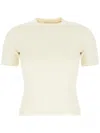 Max Mara Ivory Stretch Viscose Blend T-shirt In Nude & Neutrals