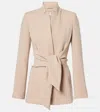 Max Mara Seggio Belted Cady Blazer In Powder