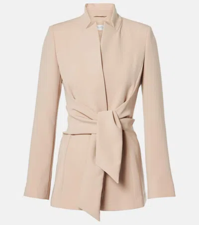Max Mara Seggio Belted Cady Blazer In Beige