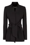 Max Mara Womens Black Fronda Flared-hem Slim-fit Stretch-woven Jacket In Black