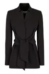 Max Mara Womens Black Fronda Flared-hem Slim-fit Stretch-woven Jacket In Black